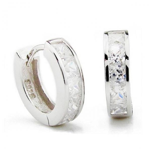 꽃보다 남자 사각 지르코니아 남녀 S925 실버 은침 똑