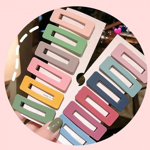 여자 어린이 무광 똑딱핀 앞머리핀 헤어핀 집게핀