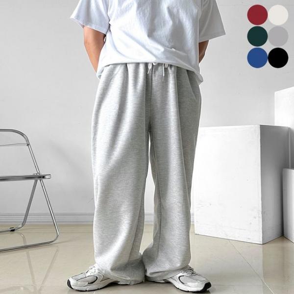 남자 와이드 추리닝바지 편한 밴딩 트레이닝 팬츠