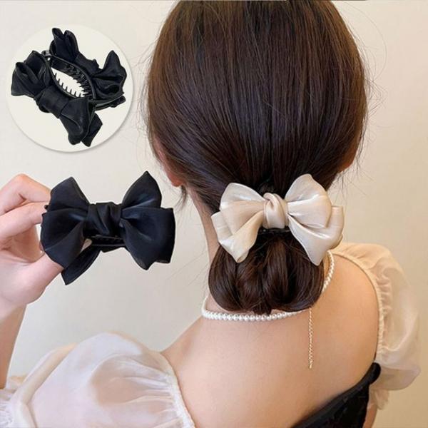 여성 미니리본 집게핀 똥머리 당고머리 예쁜핀 고급