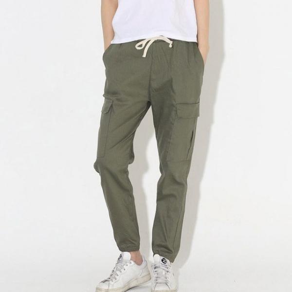 여성 카고바지 3컬러 1P 린넨 여름 밴딩 조거팬츠