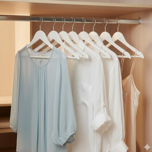 상의 원목 논슬립 옷걸이 화이트 여성용