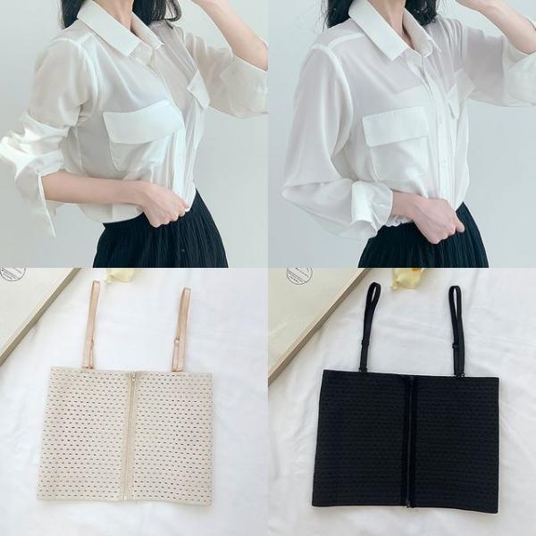 메쉬지퍼압박브라 언더웨어 여성속옷 보정 이너 축소