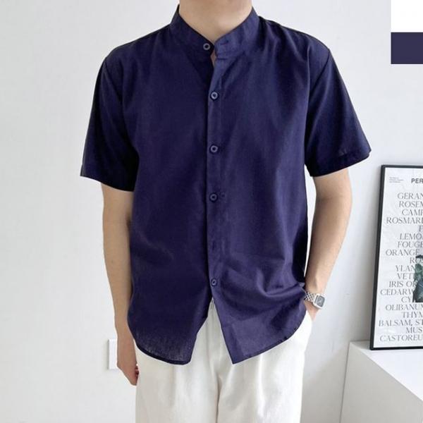 남성 클래식 린넨 반팔 셔츠 1P 여름 남방 데일리룩
