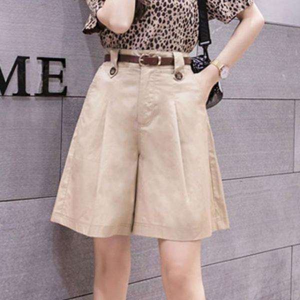 여성 5부 치마 반바지 (벨트포함) 데일리 캐주얼 팬츠