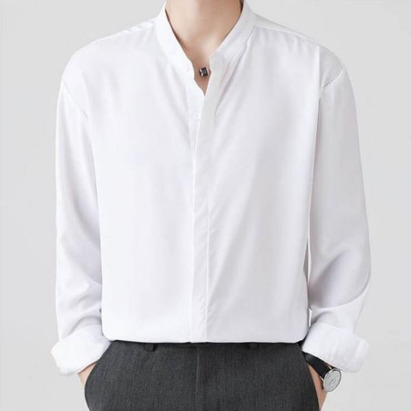 남자 셔츠 차이나넥 긴팔 남방 카라 셔츠 댄디룩 4색