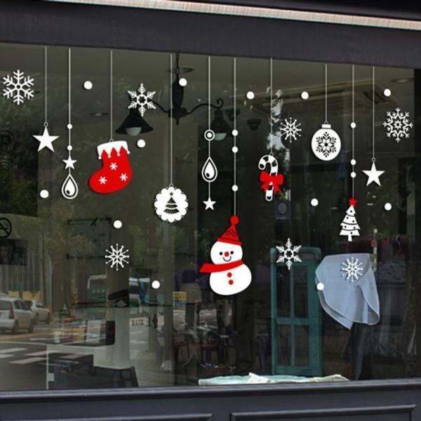 성탄절 크리스마스 모빌장식 유리장식스티커-장식 01