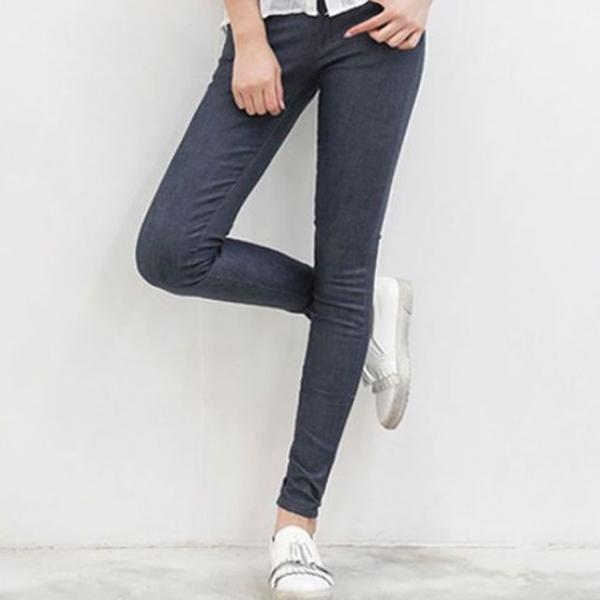 DS128 여성 슬림 가죽스키니진 코팅청바지 데님팬