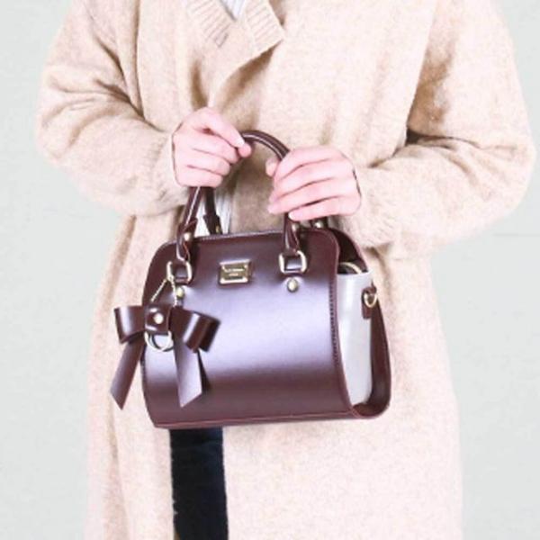 스퀘어 토트백 리본 장식 매력 분위기 여성 가방