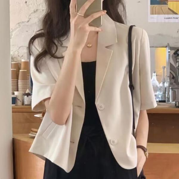여성 반크롭 투버튼 여름 자켓 1P 데일리 마이 정장