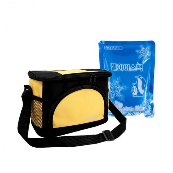KP 옐로우 쿨러백(5L) 아이스팩포함 보온보냉가방