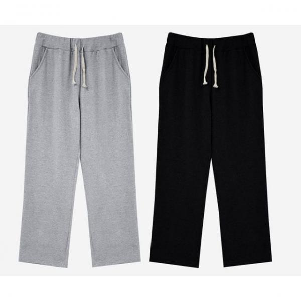 남성 면 무지 와이드 밴딩 팬츠 통바지 트레이닝복