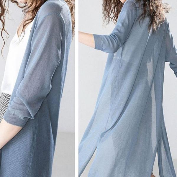 인기 여성 여름 로브 데일리룩 시스루 롱가디건