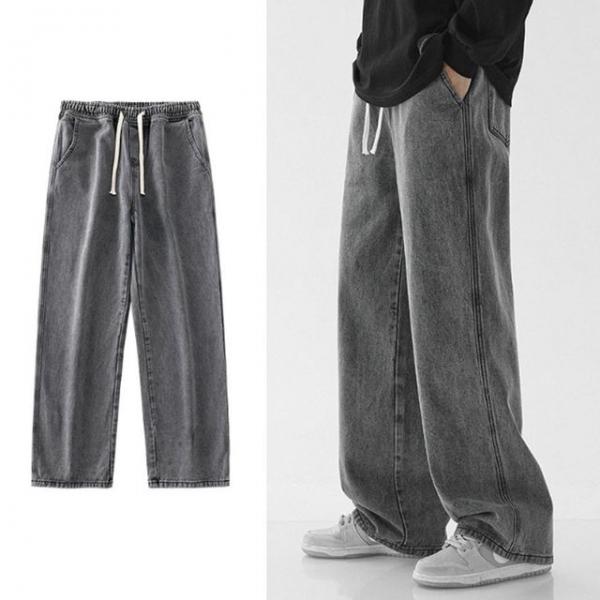 남자 시원한 와이드 밴딩 바지 팬츠 청바지