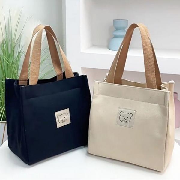 여성 간편 외출 가방 귀여운 곰돌이 미니 토트백