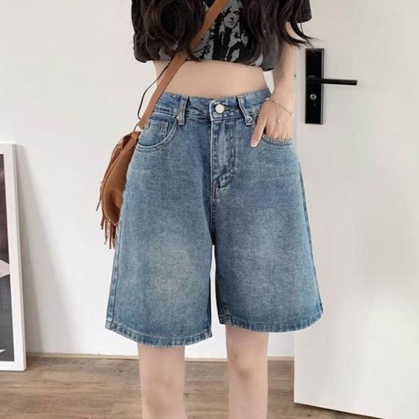 여성 데일리 데님 반바지 캐주얼 세련 여름 청팬츠