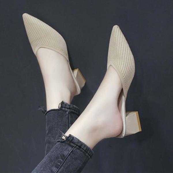 여성 블로퍼힐 뮬슬리퍼 스틸레토 슬링백 구두 뮬구두