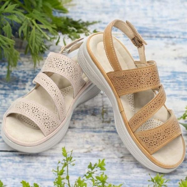 패턴 여성 샌들 캐주얼 여름 신발 여자 스트랩 슈즈