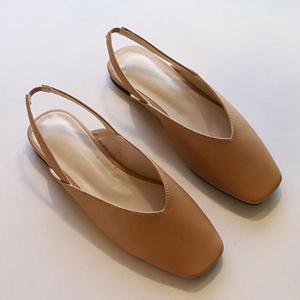 여성 샌달 낮은굽 슈즈 편한 신발 스퀘어 슬랭백