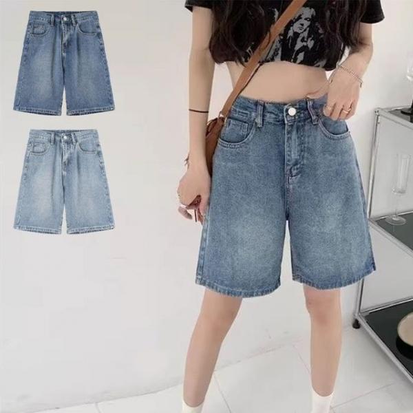 여성 베이직 데님 팬츠 캐주얼 청 반바지