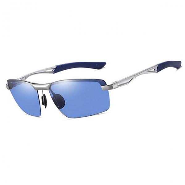알루미늄 합금 남성 편광 스포츠 선글라스 실버블루