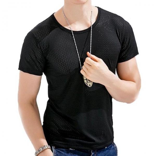 쿨링 소재 통기성 좋은 매쉬 남자 여름 땀배출 반팔티