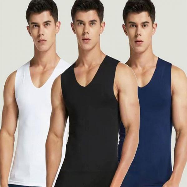 남자 여름 이너 나시티 봉제선 없는 민소매 브이넥