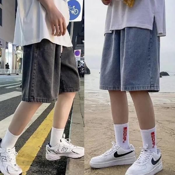 데님 반바지 5부 밴딩팬츠 5부바지 팬츠 남자반바지