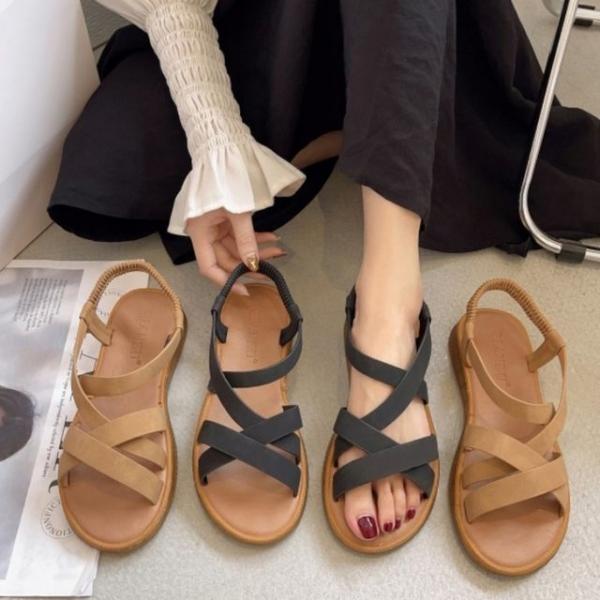 스트랩 편한 샌들 여름신발 밴딩 여자신발 데일리슈즈