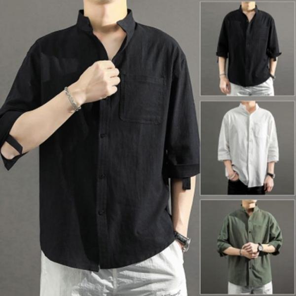 남성 출근룩 캐주얼 시원한 차이나카라 린넨 셔츠
