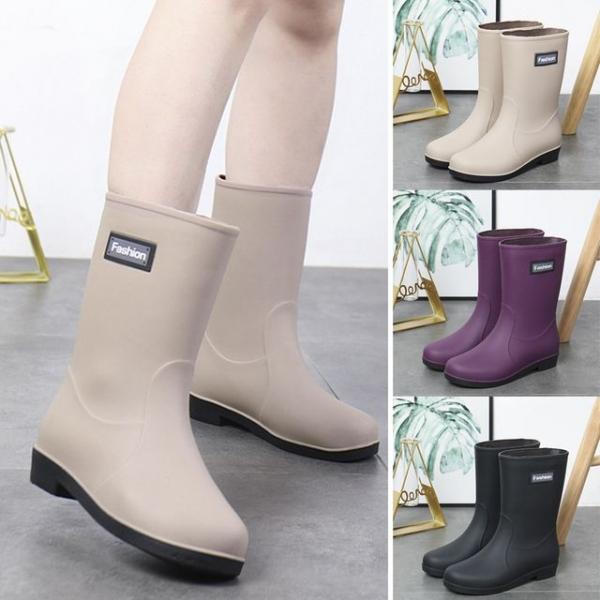 여성 비오는날 장마 방수 미끄럼 방지 미들 레인부츠