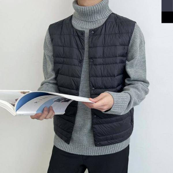 2L-OTT JW2000 남자경량패딩조끼-투웨이넥라인