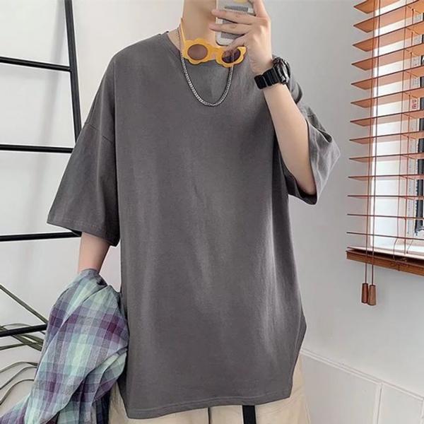 남성 캐주얼 오버핏 박스 반팔티셔츠