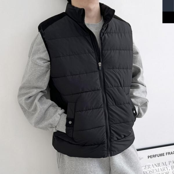 2L-OTT 007M 남자 베스트 하이넥 볼륨 패딩 조끼