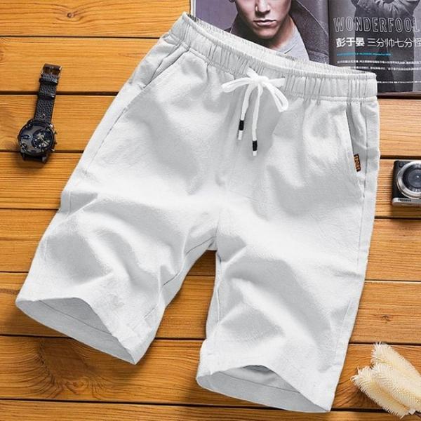 남자 반바지 여름 린넨 마 5부 밴딩 고무줄