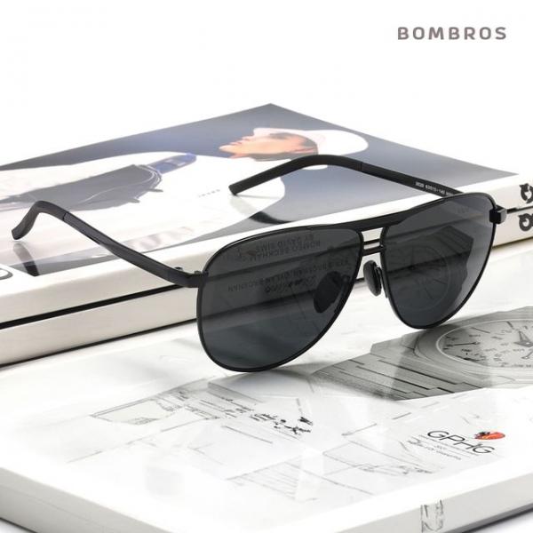 남성 편광 항공 파일럿 보잉 선글라스 블랙스모크
