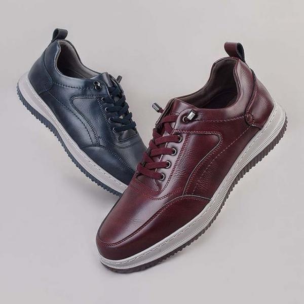 클래식 남성 캐주얼 가죽스니커즈 오버 아웃솔 운동화