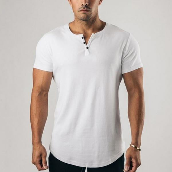 머슬핏 반팔티 남자 여름 하프티 헨리넥 기본티 2색