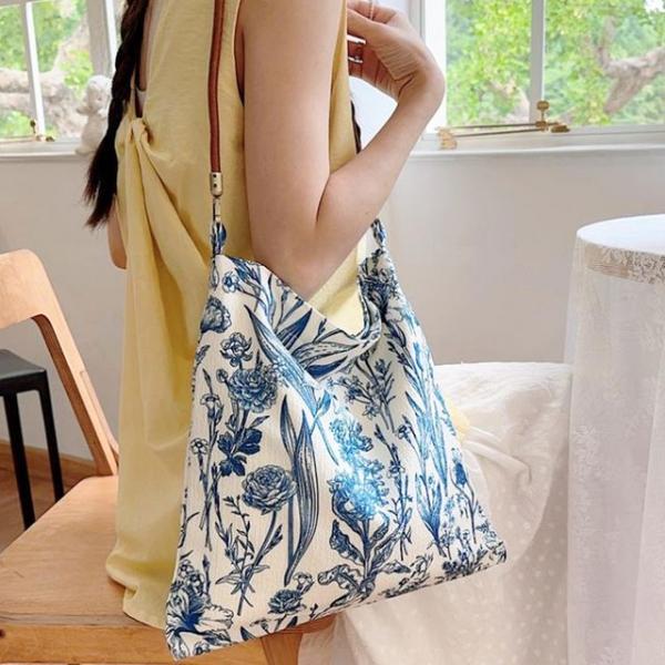 여성 꽃무늬 숄더 에코 백 예쁜 플라워 데일리 가방