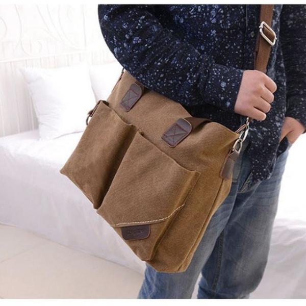 캐주얼 인기 캔버스 숄더백 남자 토트백 브라운 가방