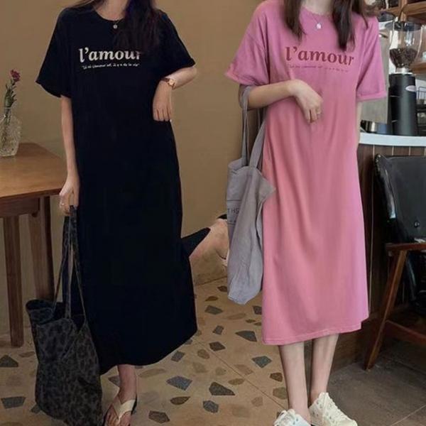 여성 반팔 롱 캐주얼 원피스 여름 홈웨어 편한 시원한