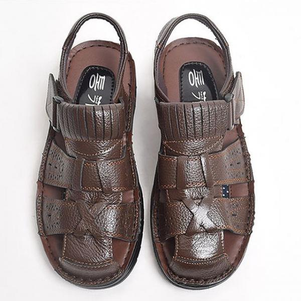 남자 소가죽 샌들 여름 물놀이 바캉스 패션 아빠 신발