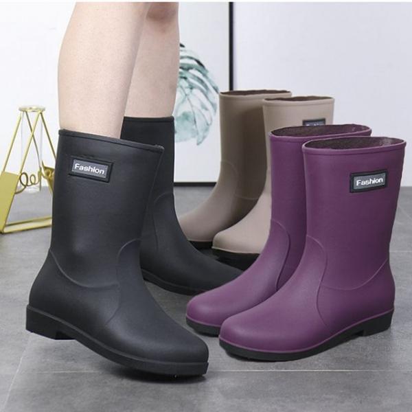 여자 여름 장마철 미끄럼방지 레인부츠 미들 장화