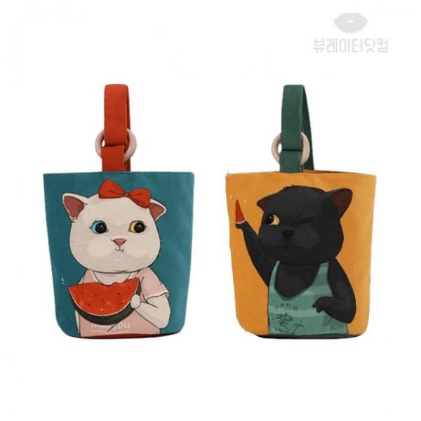 뷰레이터닷컴 고양이 물병가방 드링크백 보틀백