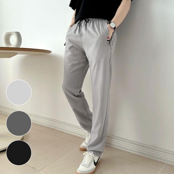 일자 슬림 팬츠 남자 데일리 쿨링 편한 밴딩 바지