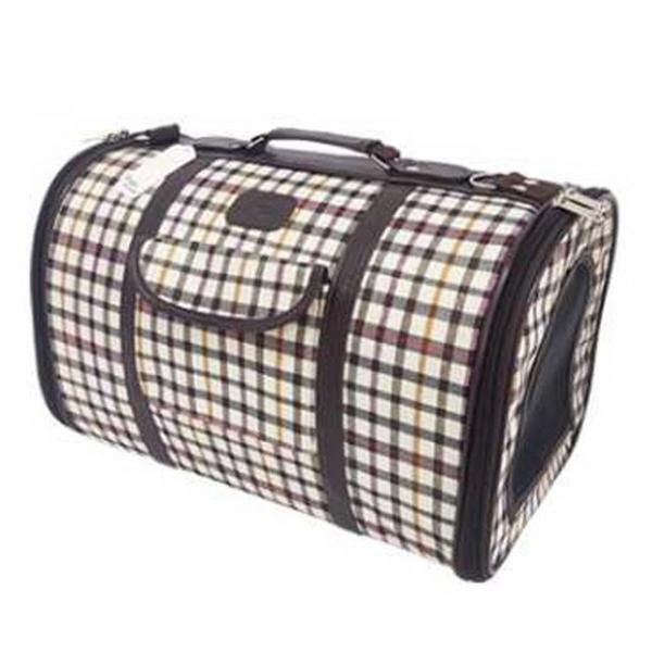강아지 체크 이동가방 베이지 대형 1P 고양이 이동장