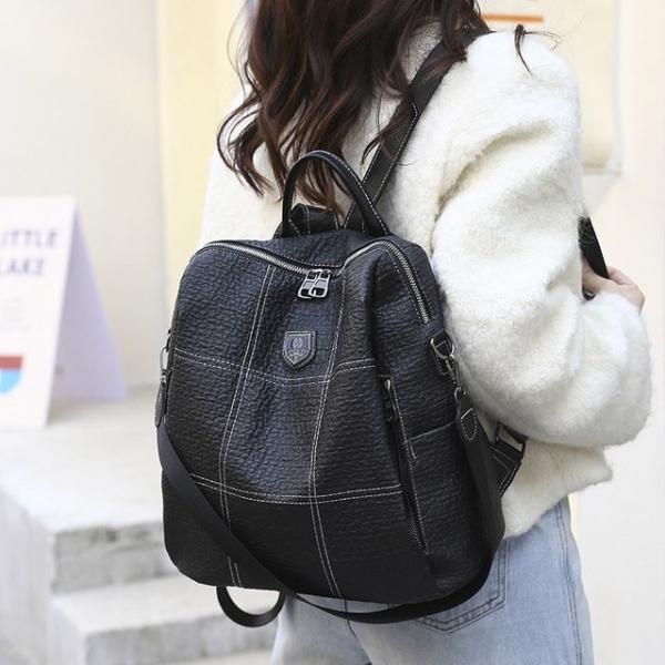 여성 직장인 학생가방 엄마가방 스티치 가죽 백팩