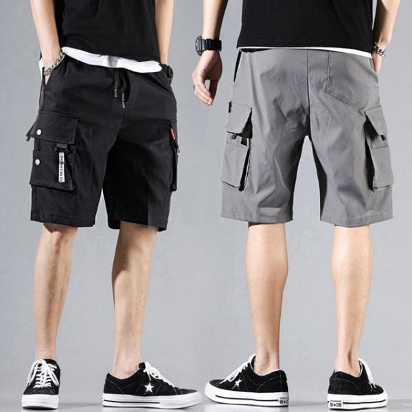 남자 카고 바지 건빵 포켓 캐주얼 5부 밴딩 반바지