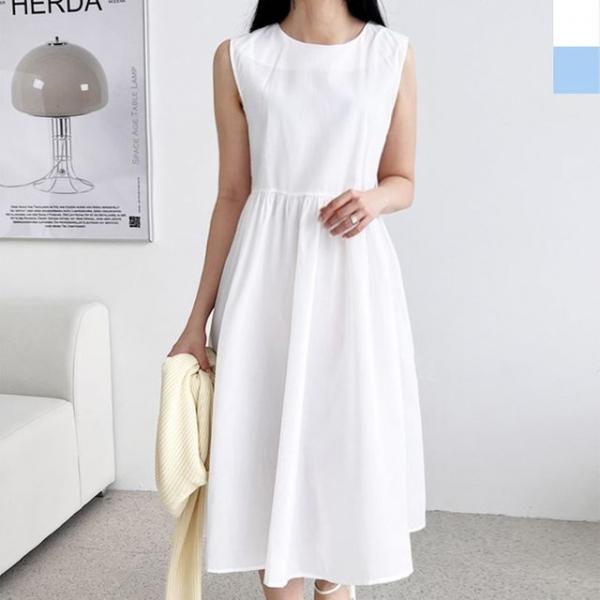 여성 봄여름 나시 롱원피스 1P 플레어 데일리 스커트