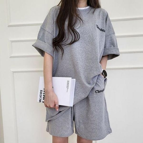 여성 여름 츄리닝 반팔 셋업 헬스 운동복 데님셋업